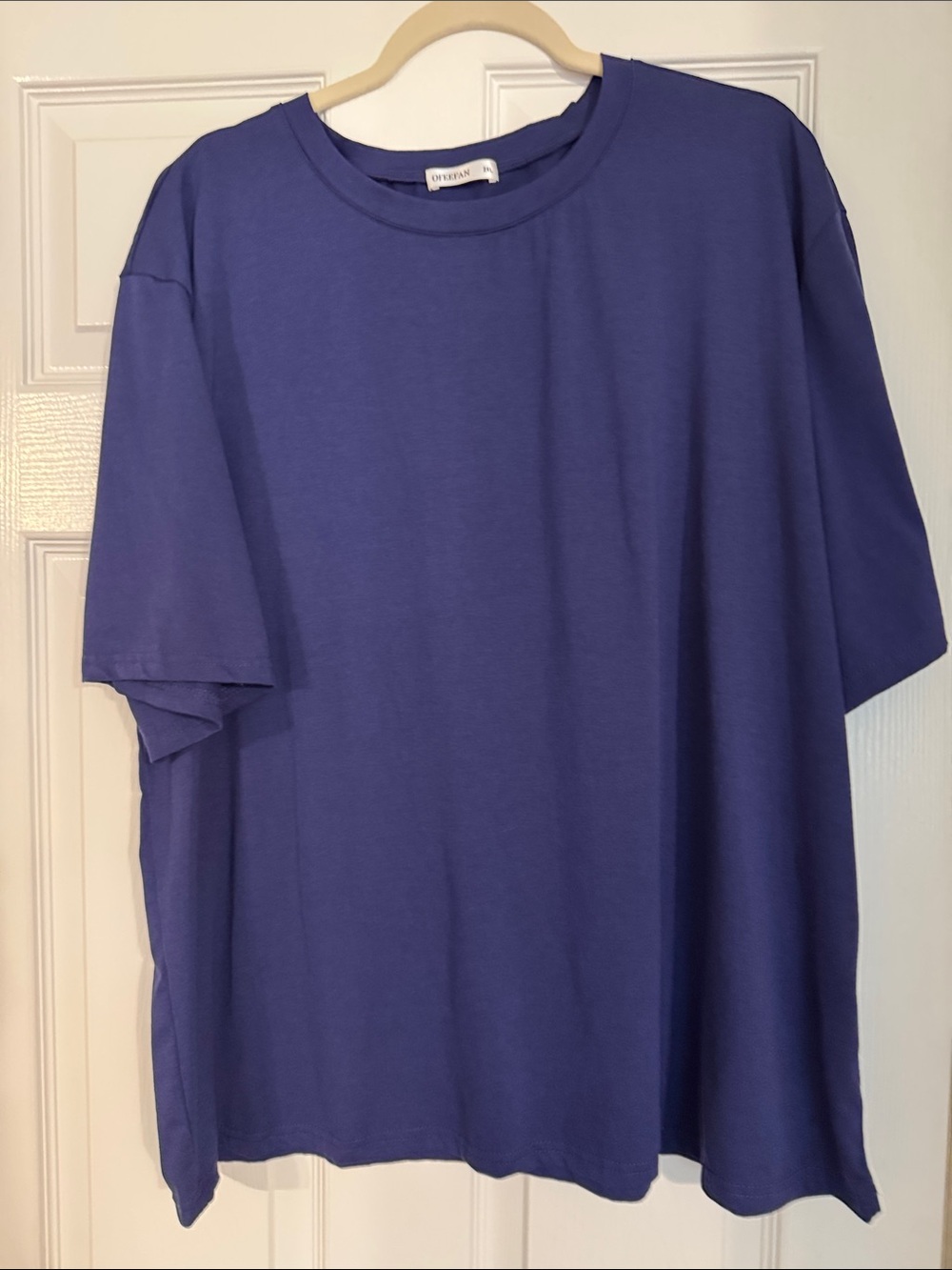 Ofeefan Relaxed Crewneck Tee in Periwinkle Blue